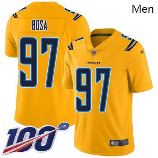 Chargers 97 Joey Bosa Gold Men Stitched Football Limited Inverted Legend 100th Season Jersey